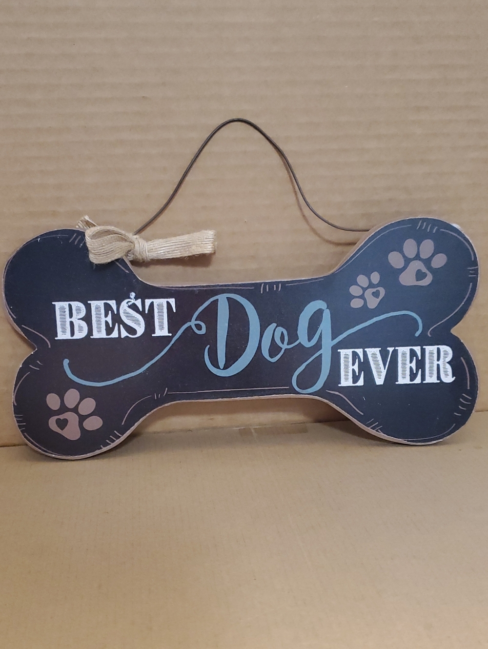 Best Dog Ever Bone Wall Sign - Black